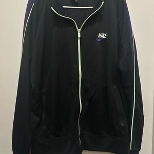 Nike Black Track Jacket with Green and Purple accents. XL